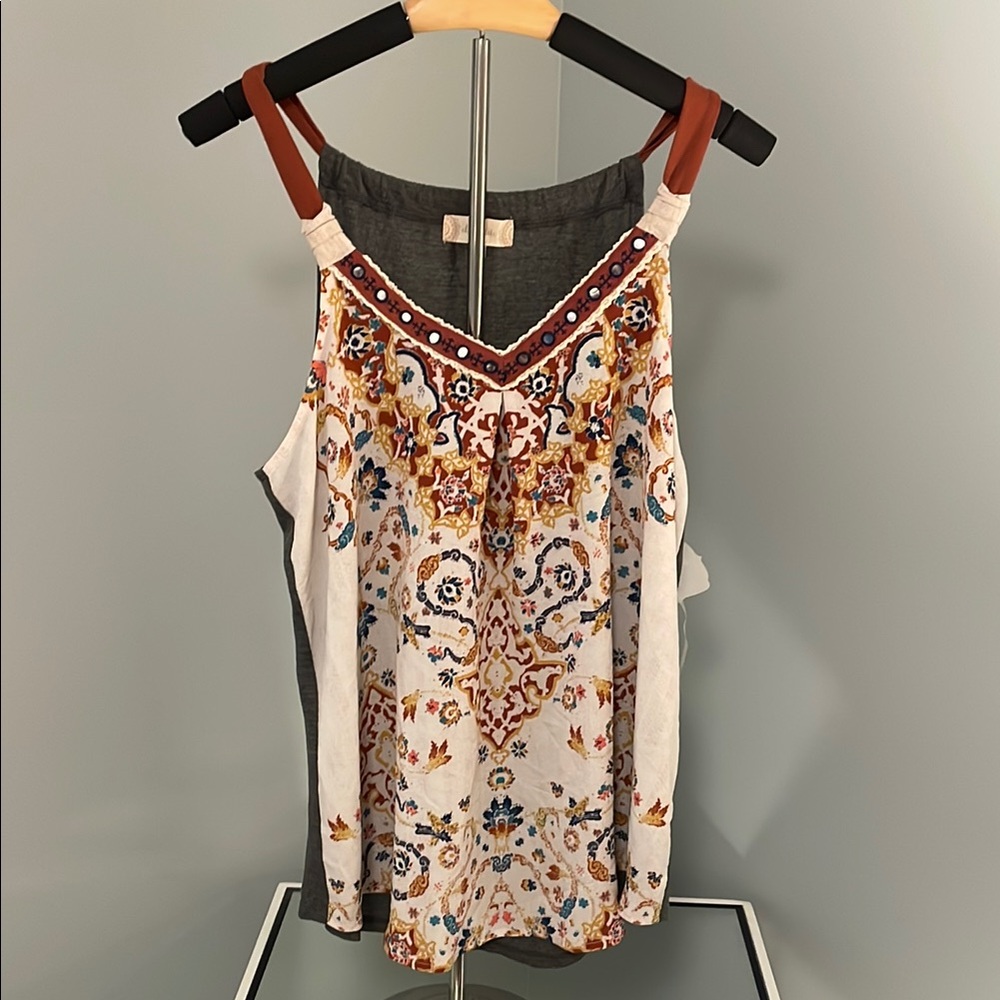 Altar'd State Multicolor Embroidered camisole tank top nwt large